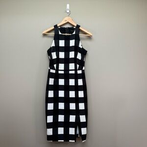 Banana Republic Black & White Check Stretch Sheath Dress - Size 4
